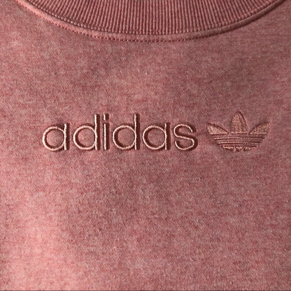 Adidas Pink Embroidered Logo Sweatshirt